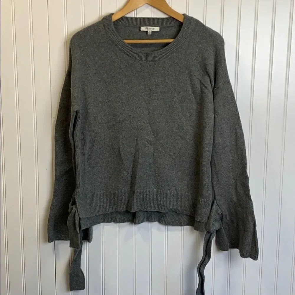 Madewell bell sleeve gray sweater